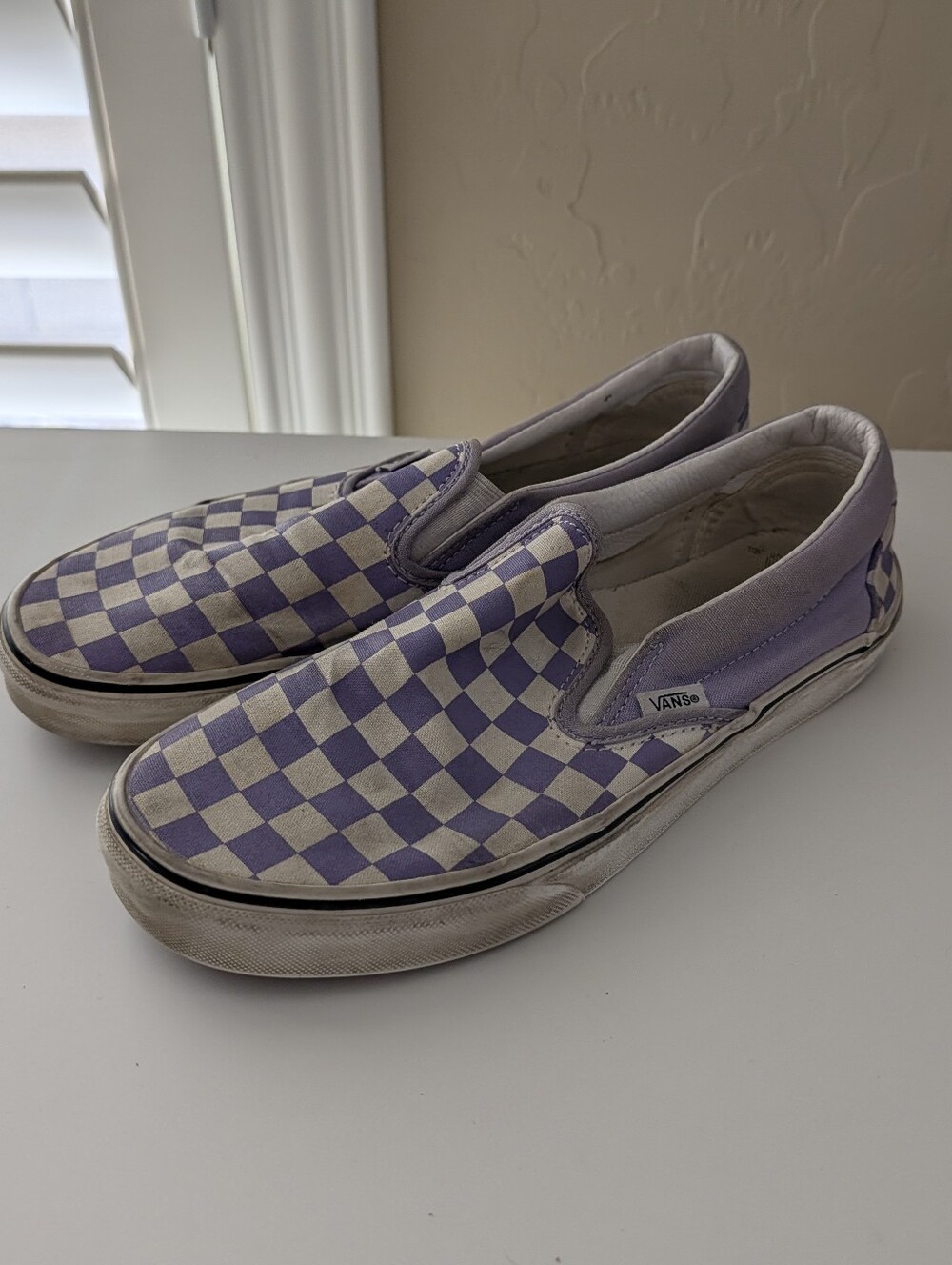 Vans Checkered Purple Classic Slip On Checkerboard SK8, Heather Wms 9 - Picture 3 of 7